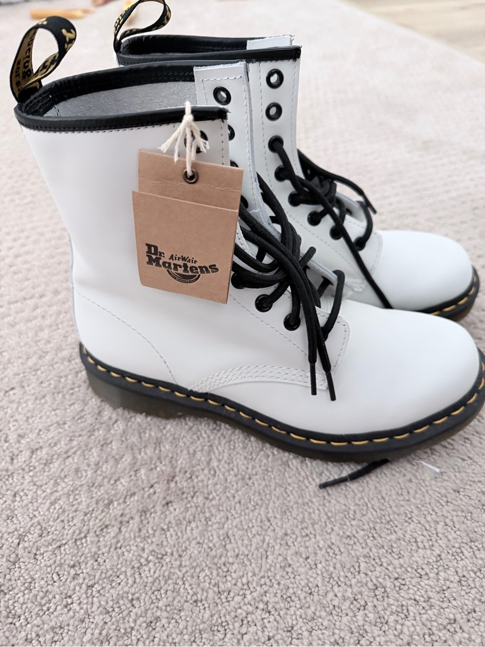 Dr. Martens 1460 White Lace-Up Boots